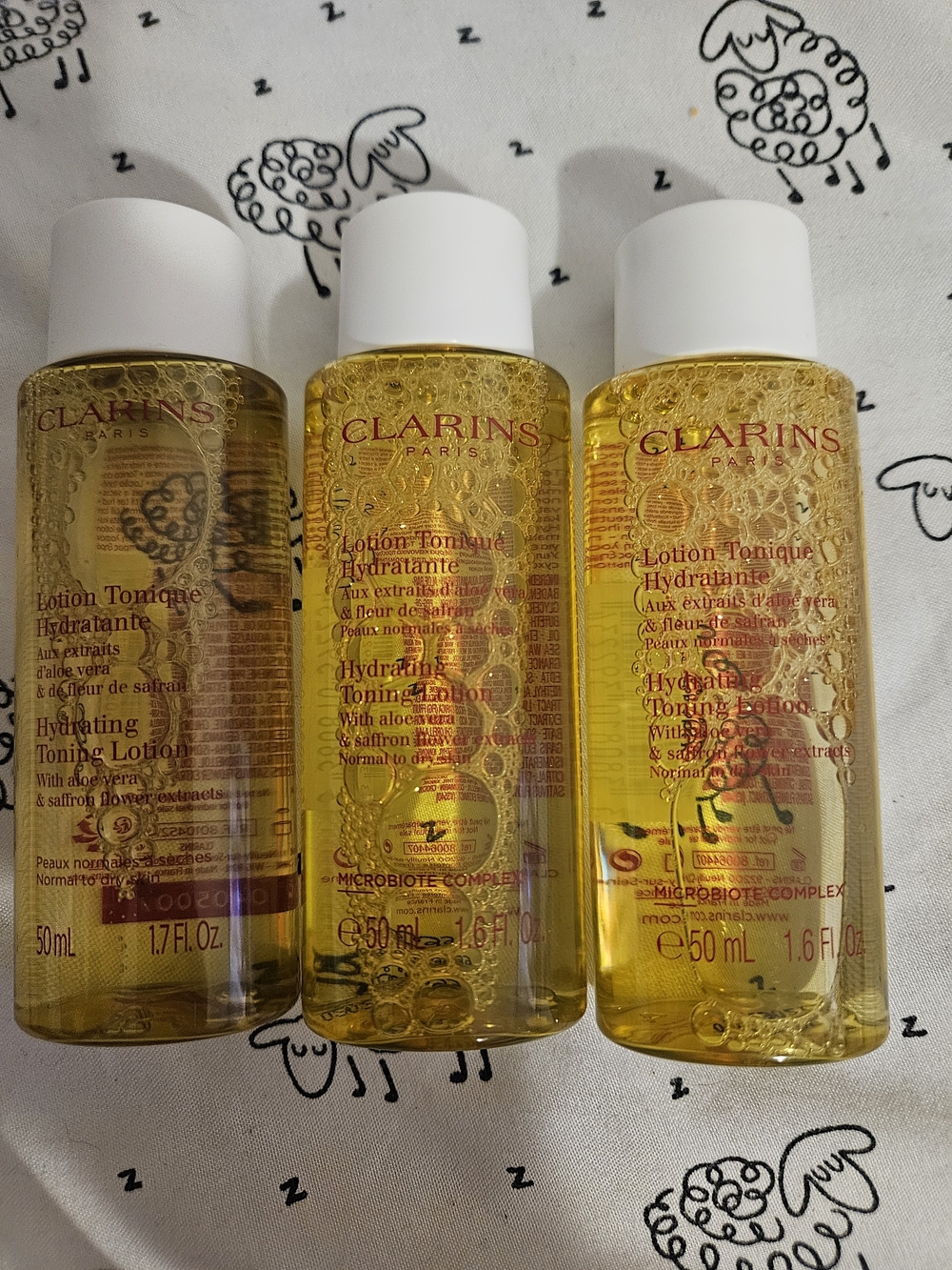 Clarins Hydrating Toning Lotion Travel Set — Clear Yellow Bottles (3)